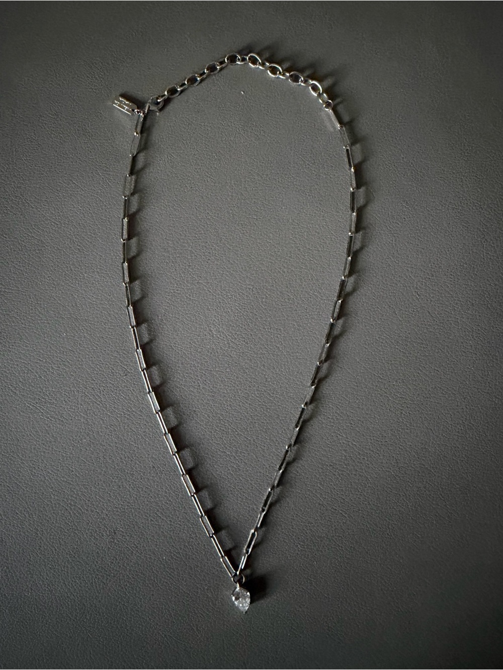 Melinda Maria - Silver Paperclip Chain Necklace with Pendant -Carrie Chain 8mm
